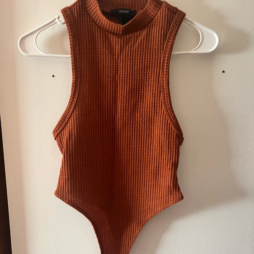 Forever 21 Rust Ribbed Bodysuit